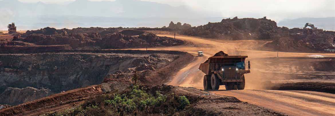 Crushed gabbro aggregate stockpiles at the Sohar quarry